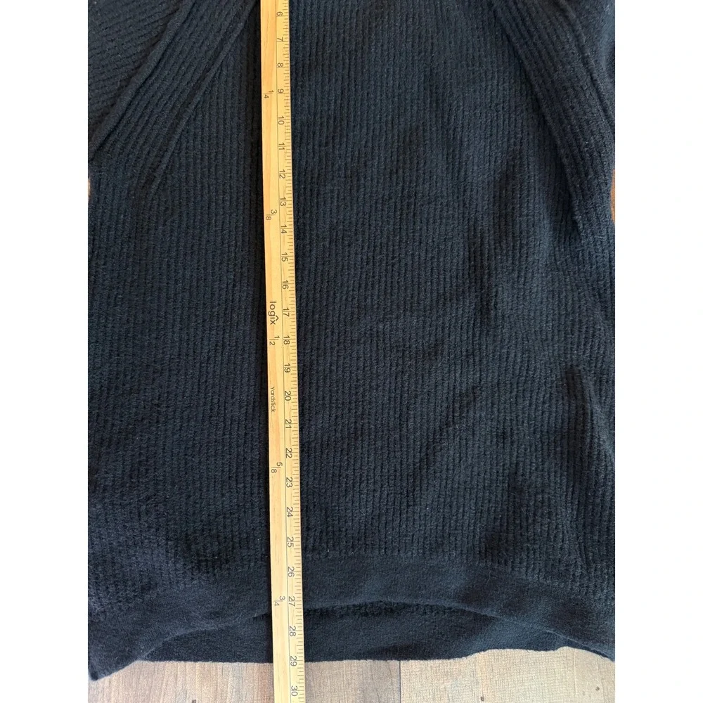 Free People Sunbeam Sweater Black Heavy Chunky Knit Oversized Pullover XS
